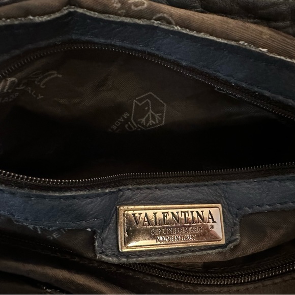 Valentina Italia Navy Blue Leather Purse - Picture 6 of 8